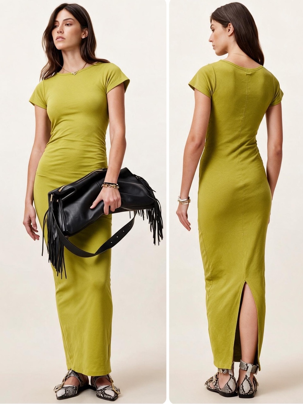 All Saints Katarina Cotton Cap Sleeve Slim Fit Crewneck Maxi Dress NWOT $258